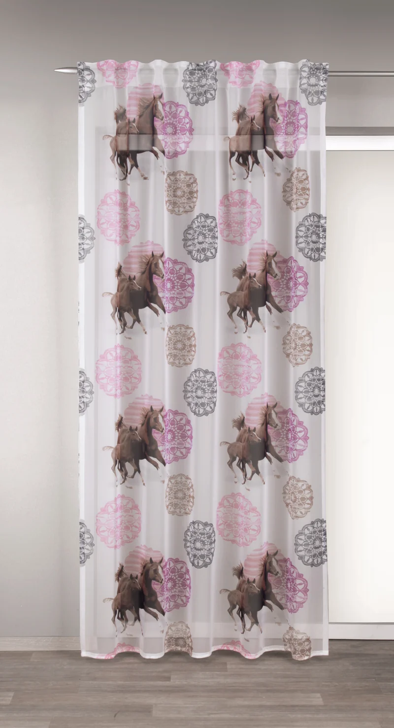 Schlaufenschal Pferd mit Fohlen klein BxH 135x245cm