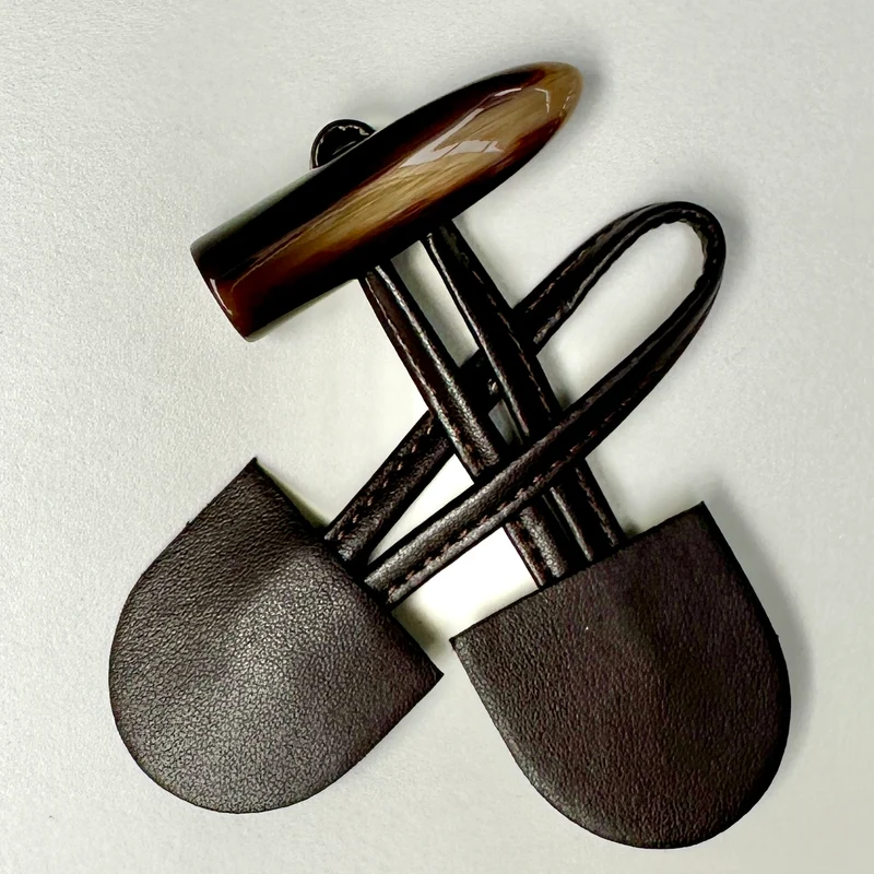 Dufflecoatverschluss dunkelbraun 1 Stück