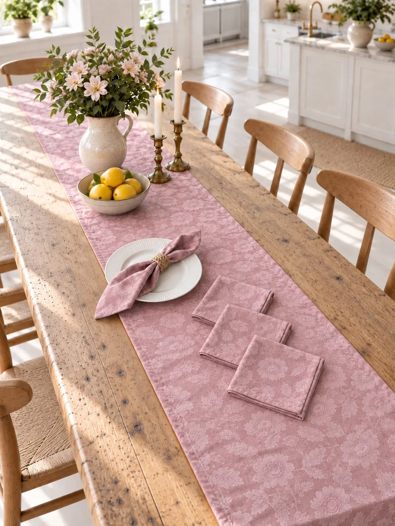 Tischläufer JACQUARD Rosa