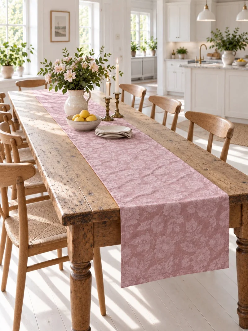 Tischläufer JACQUARD Rosa