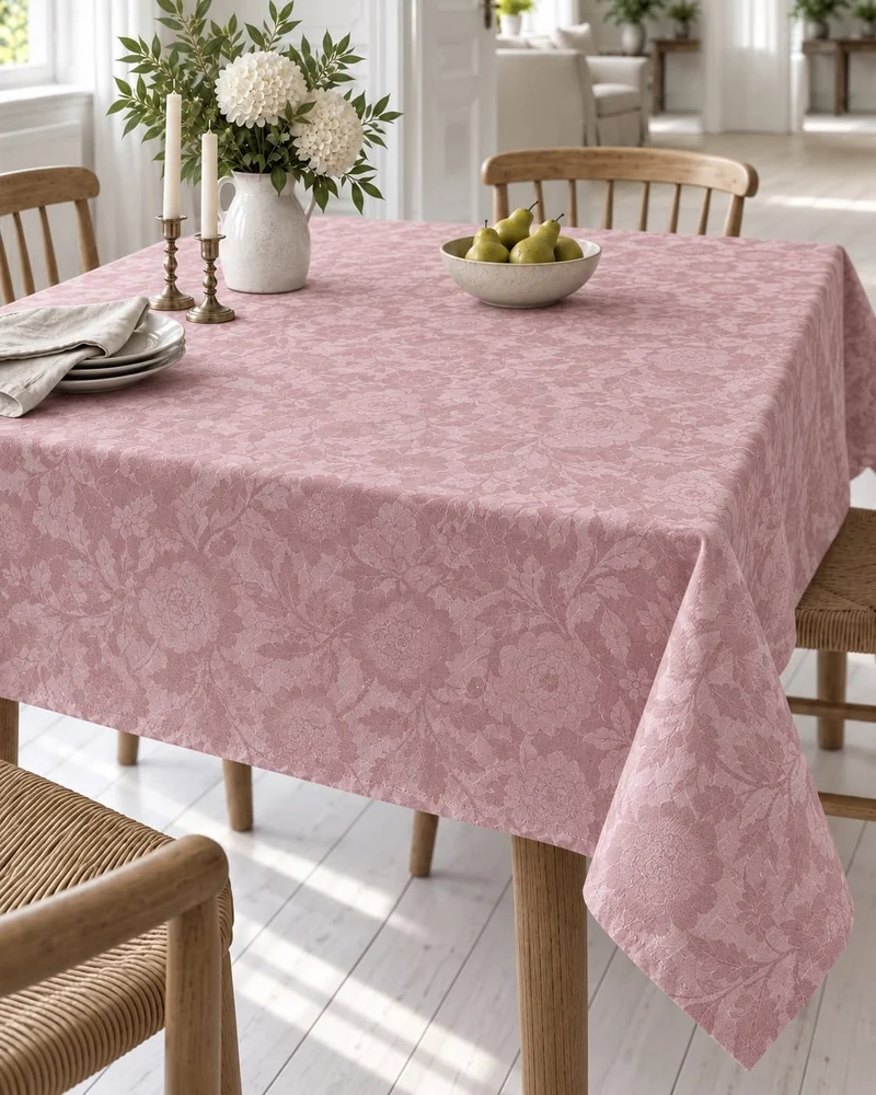 Tischdecke JACQUARD flower - Rosa