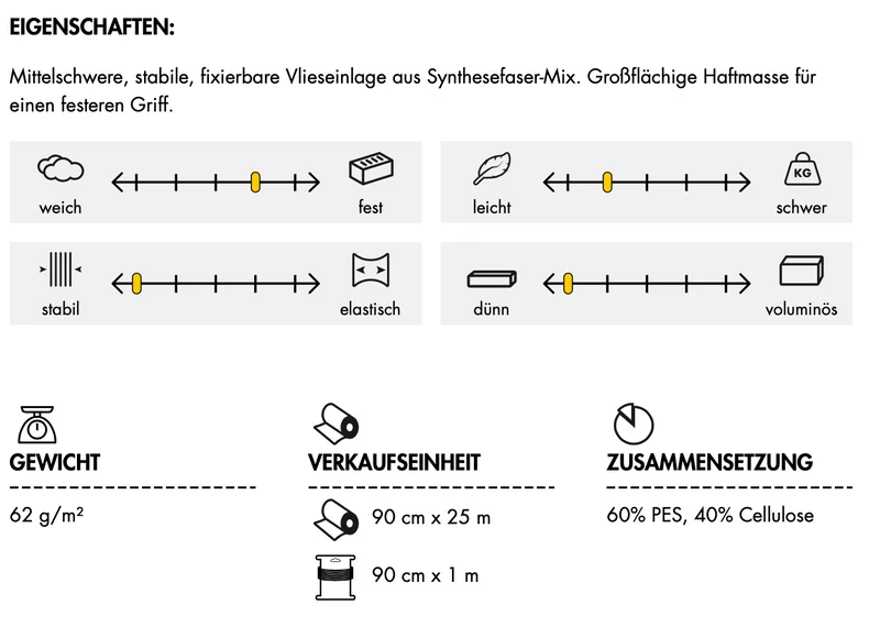 Gewebeeinlage Vlieseline ® H250 anthrazit