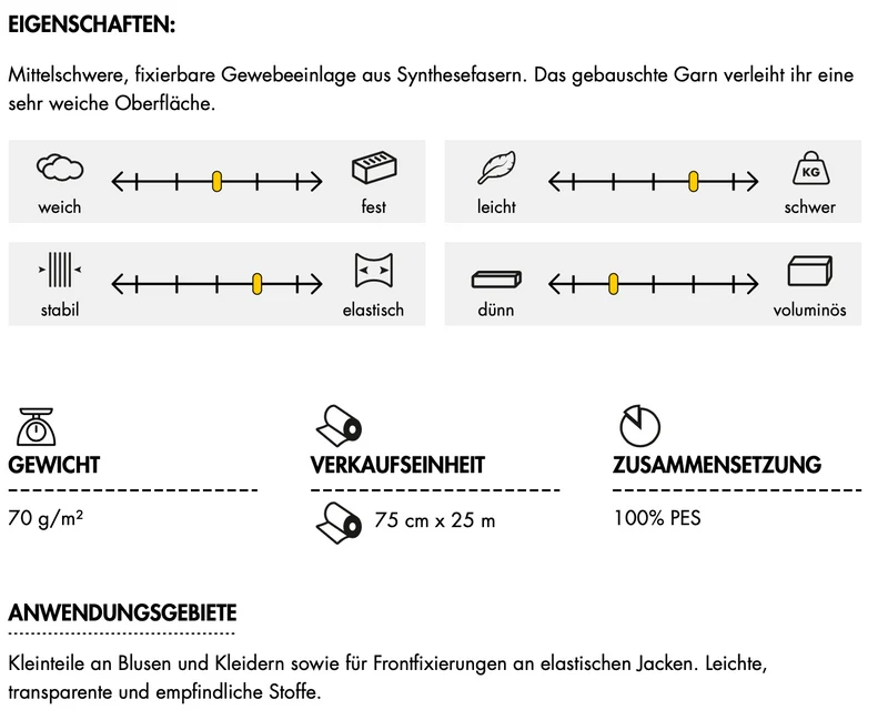 Gewebeeinlage Vlieseline ® G 770 ecru bi-elastisch
