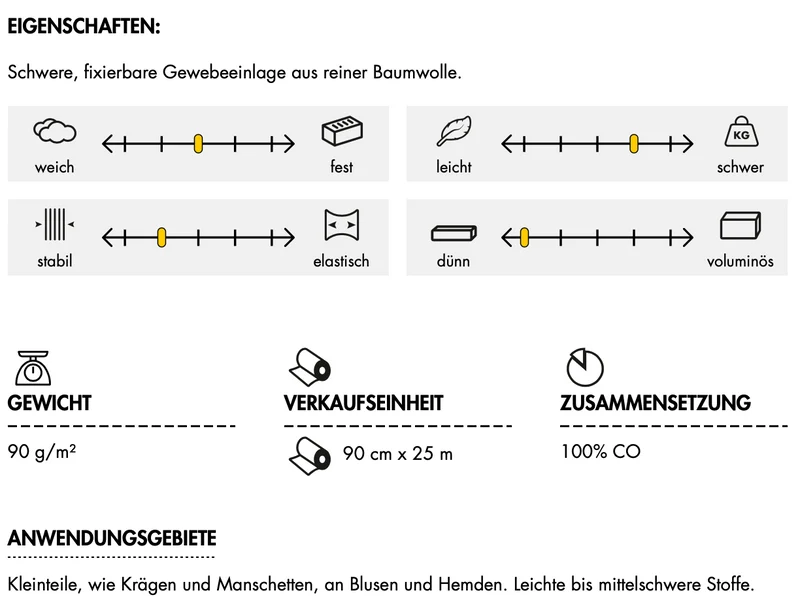 Gewebeeinlage Vlieseline ® G 700 schwarz