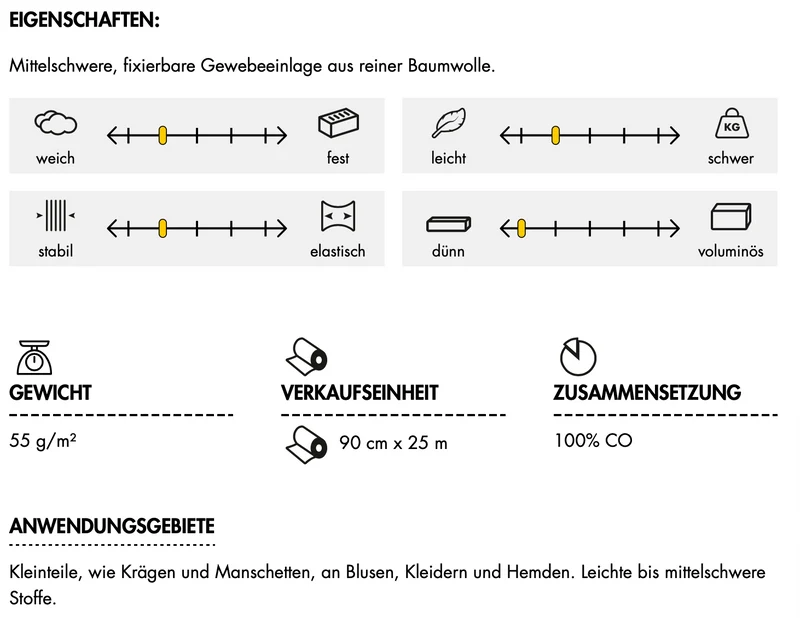Gewebeeinlage Vlieseline ® G 710 weiß