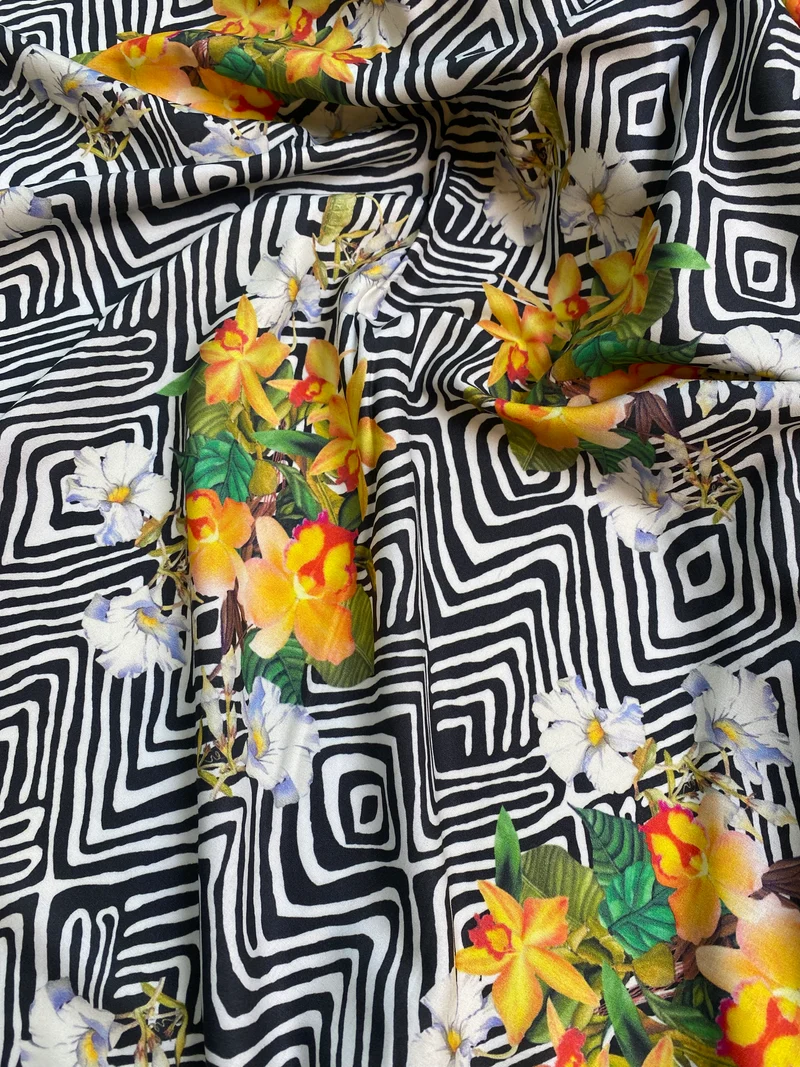 No. 306 Viskose abstrakter Blumenprint | 0,60m