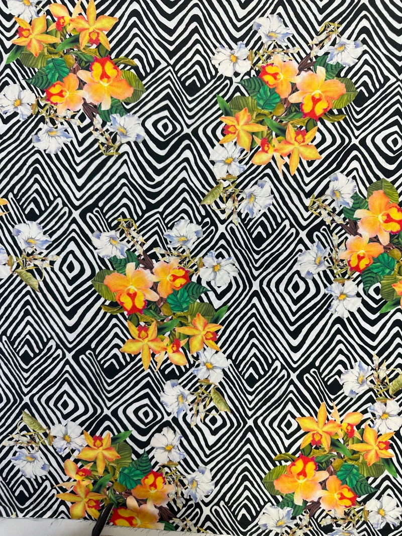 No. 306 Viskose abstrakter Blumenprint | 0,60m