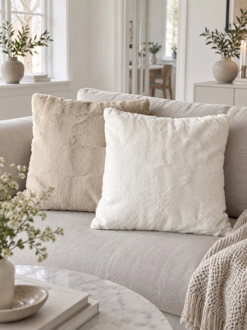 Kissen mit Füllung 45x45 cm - Beige