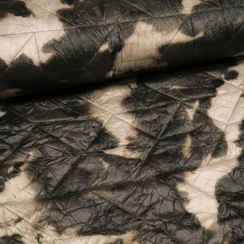 No. 1404 Steppstoff Camouflage crinkle anthrazit | braun