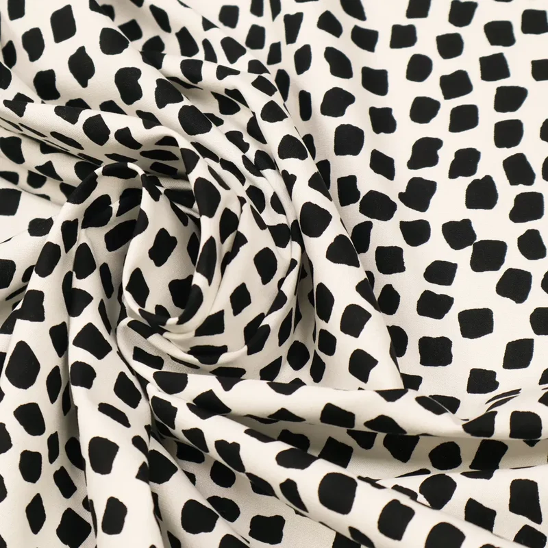 No. 1388 Baumwoll-Poplin Steine schwarz | weiss