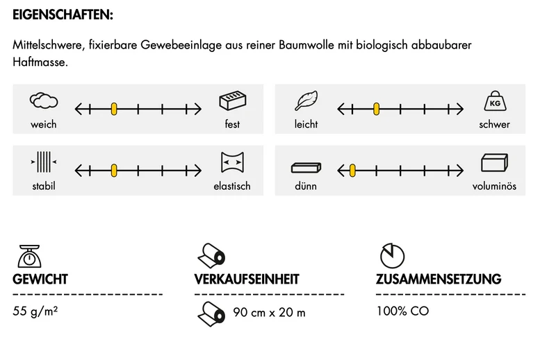 Gewebeeinlage Vlieseline ® B710 Eco weiß