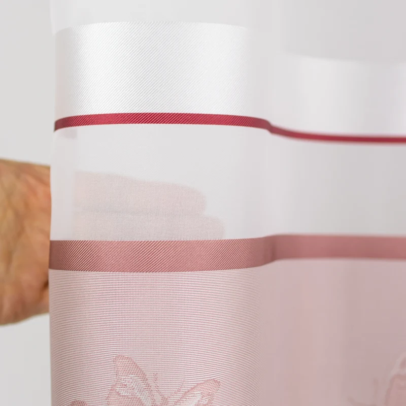 Design Schlaufen Scheibengardine weiß-apricot-grau 2289