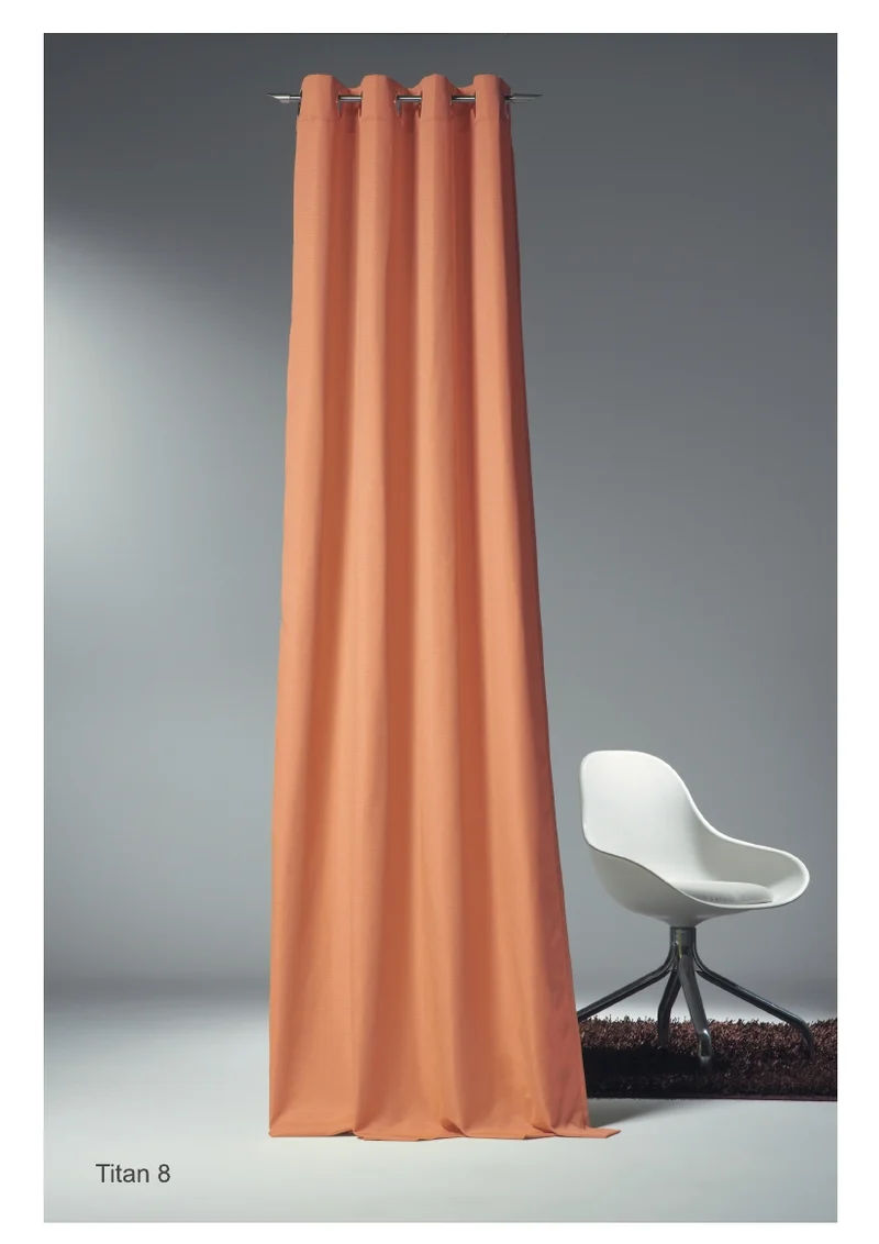 hochwertiger Ösenschal Titan BxH 135x245cm in terra rot lila Ösenvorhang Schal