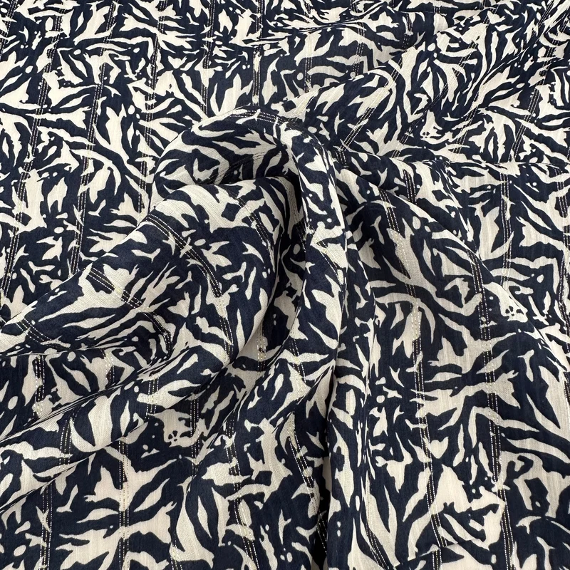 No. 1614 Viskose Druck Abstrakt blau