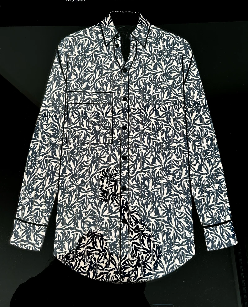 No. 1614 Viskose Druck Abstrakt blau