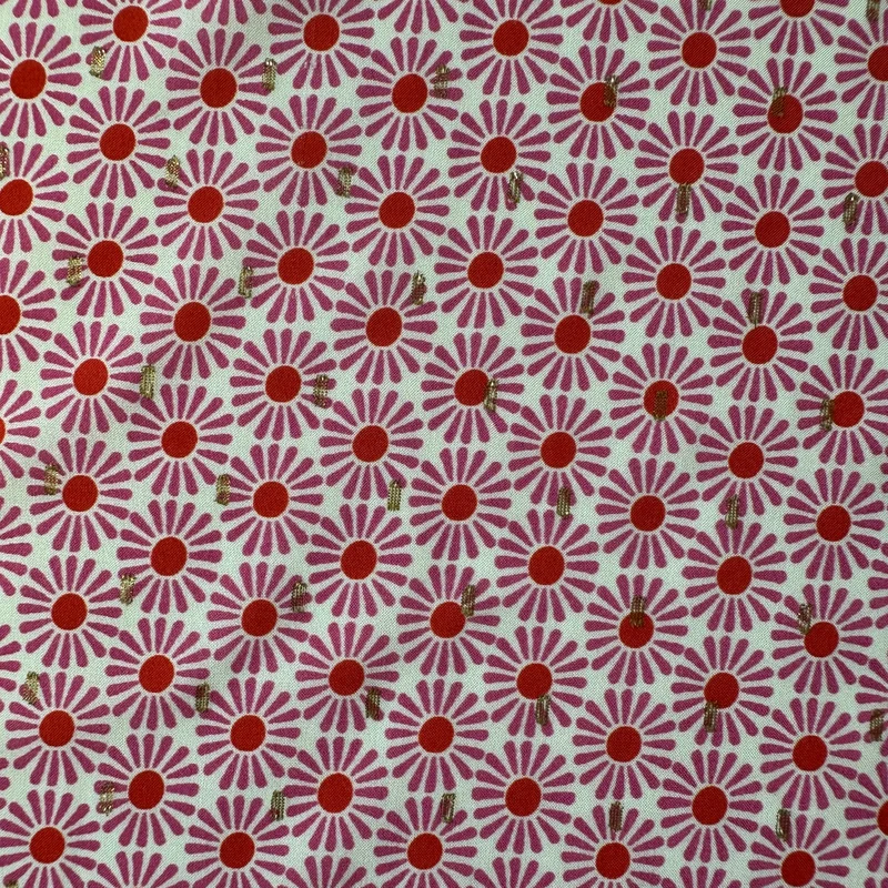 No. 1588 Viskose Print mit Lurex pink