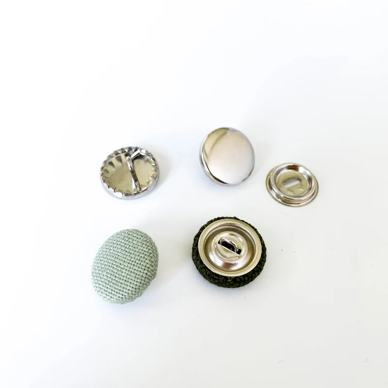 Überziehbare Knöpfe silber Ø 1,4 cm (+ Anleitung)