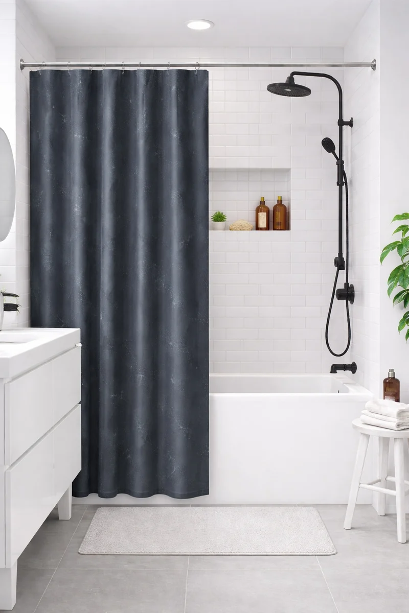 Textil-Duschvorhang Strass grau silber BxH 180x200cm