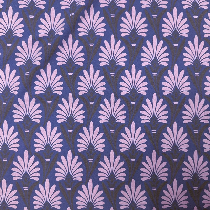 No. 1665 Badestoff gemustert lila | blau