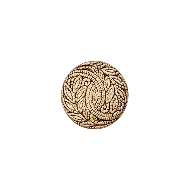 Polyesterknopf Öse, metallisiert 15mm altgold