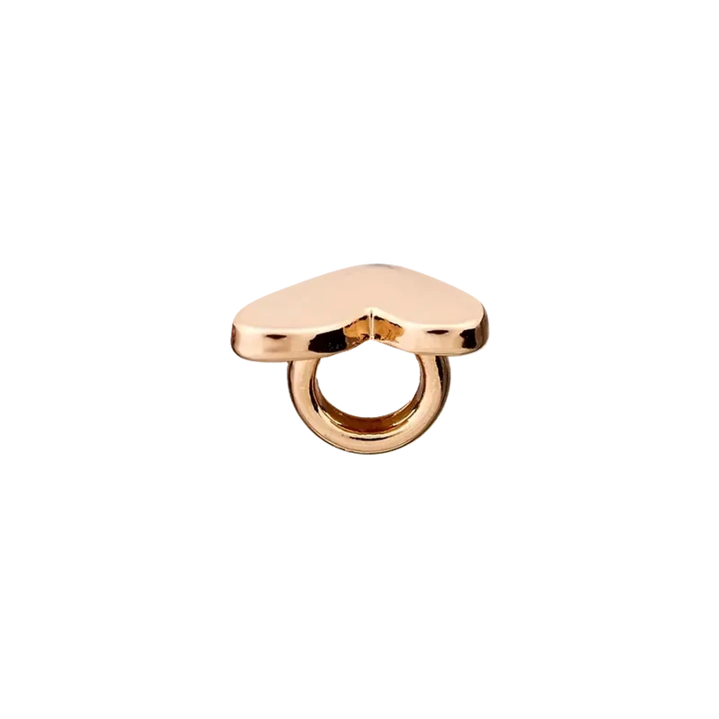 Metallknopf Öse Herz 8mm gold