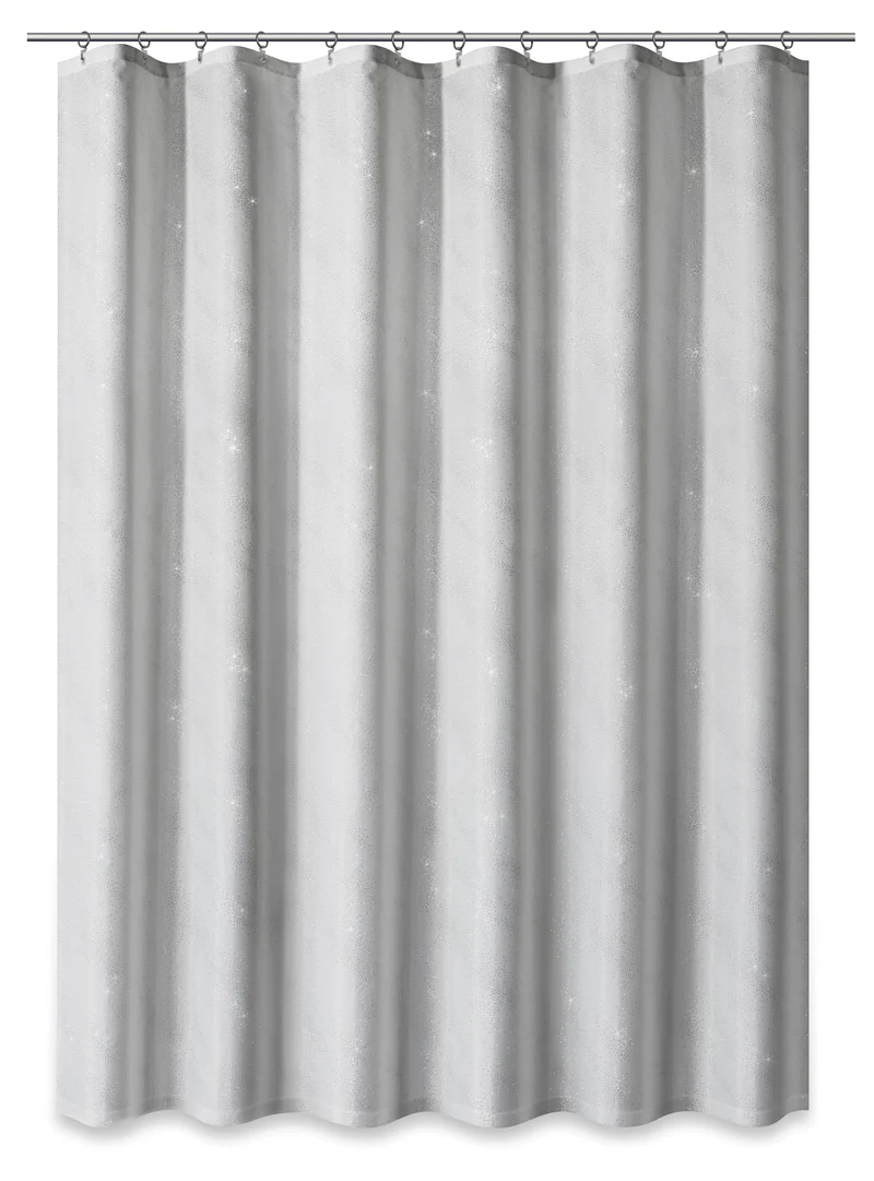 Textil-Duschvorhang Strass weiß silber BxH 180x200cm