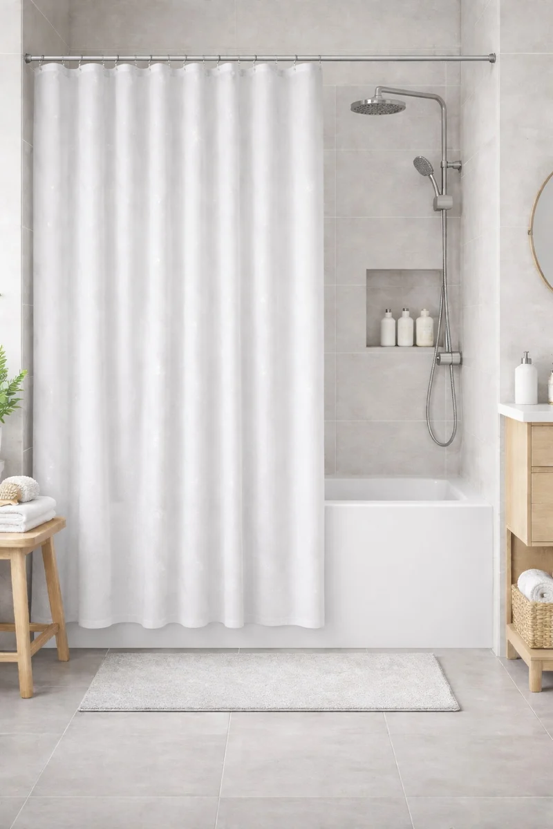 Textil-Duschvorhang Strass weiß silber BxH 180x200cm