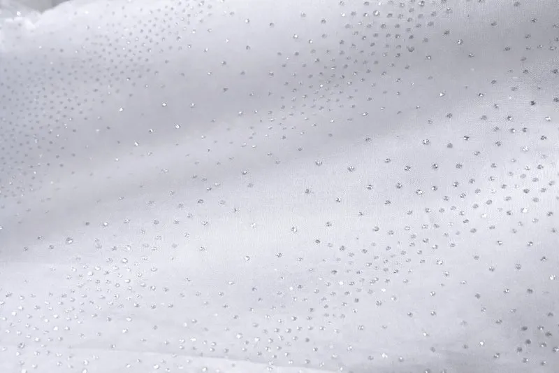 Textil-Duschvorhang Strass weiß silber BxH 180x200cm