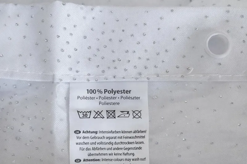Textil-Duschvorhang Strass weiß silber BxH 180x200cm