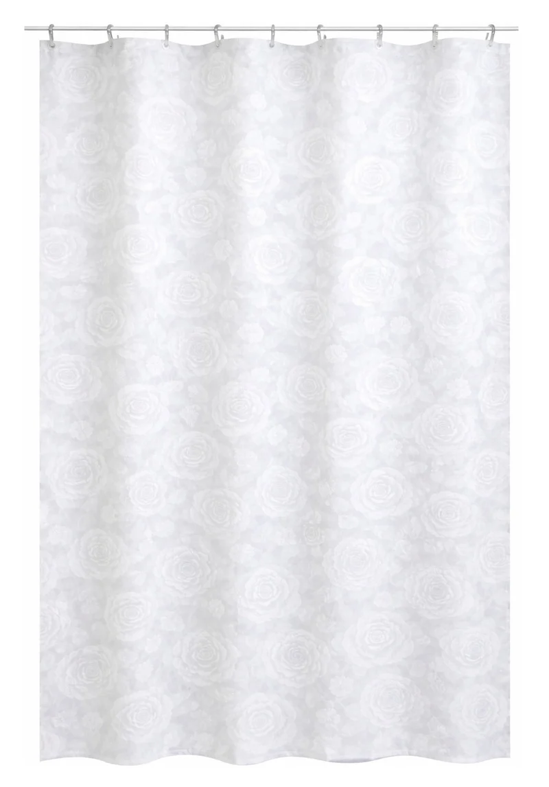 Textil-Duschvorhang Roses weiß BxH 180x200cm