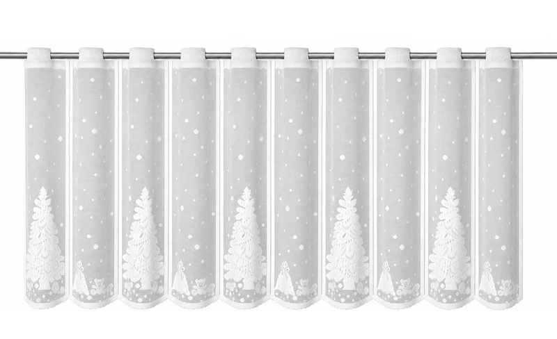 Scheibengardine Tannenbaum Geschenk weiß HxB 50x140cm