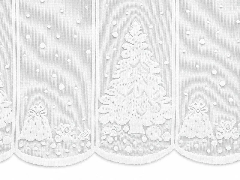 Scheibengardine Tannenbaum Geschenk weiß HxB 50x140cm