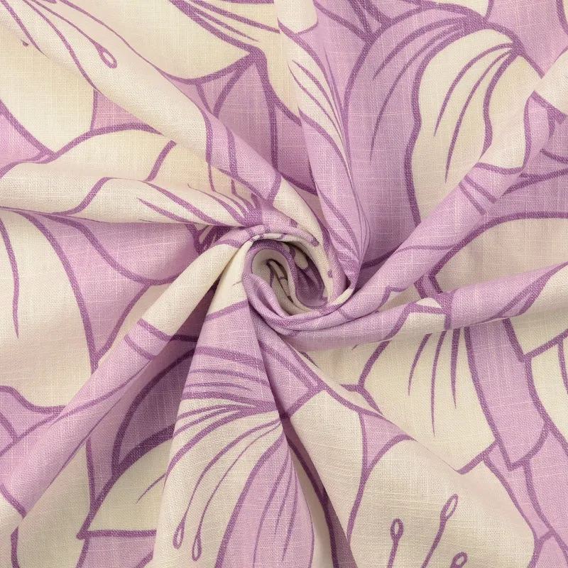 No. 1630Leinenmischung Blumenprint - 4 Farben