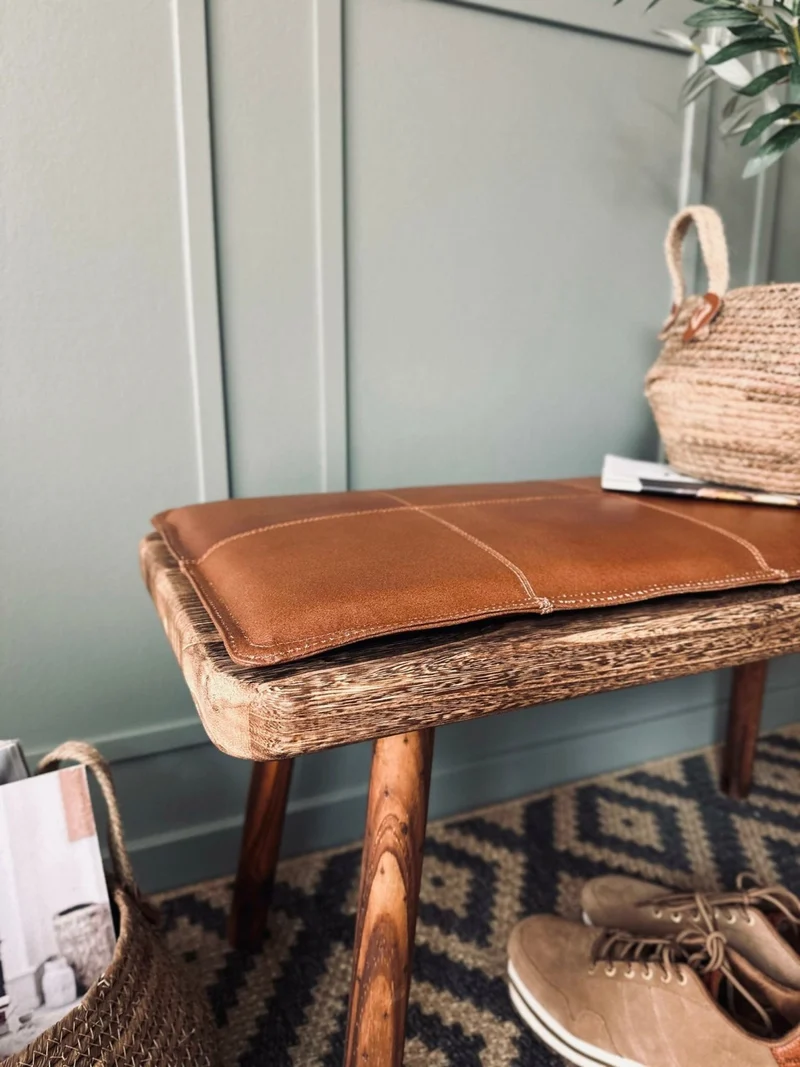 Sitzkissen aus Leder 90 cm - Cognac Büffelleder
