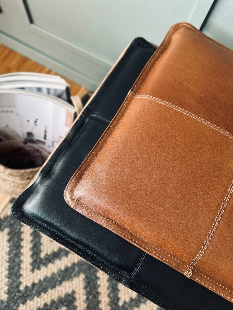Sitzkissen aus Leder 90 cm - Cognac Büffelleder