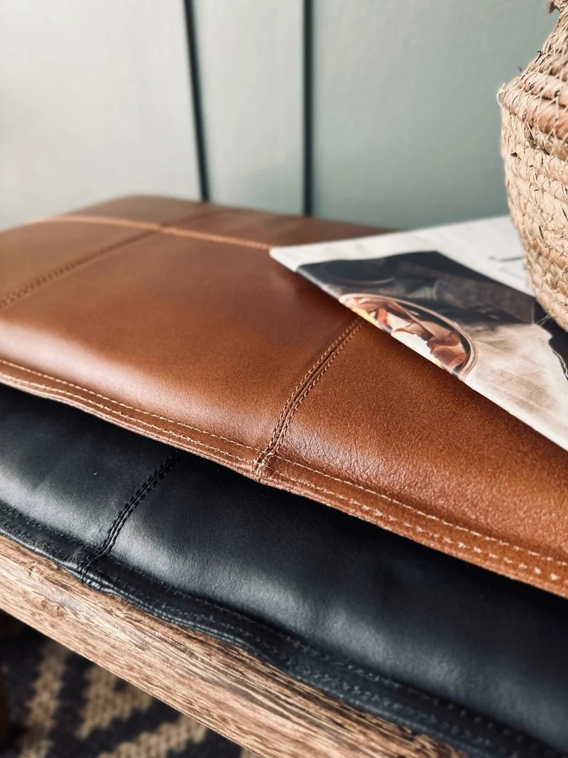Sitzkissen aus Leder 90 cm - Cognac Büffelleder