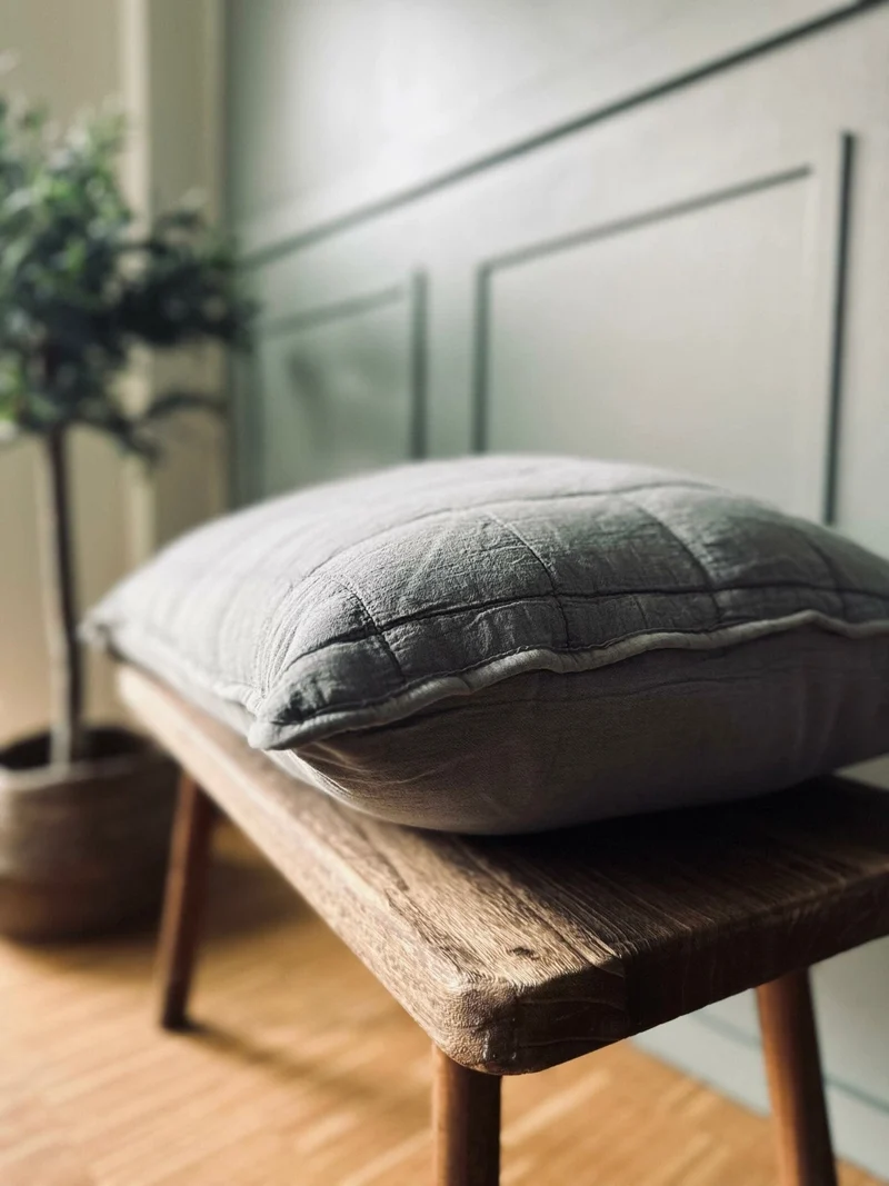 Kissenbezug STONE-WASHED Quilt – Nordic Grau 60×90