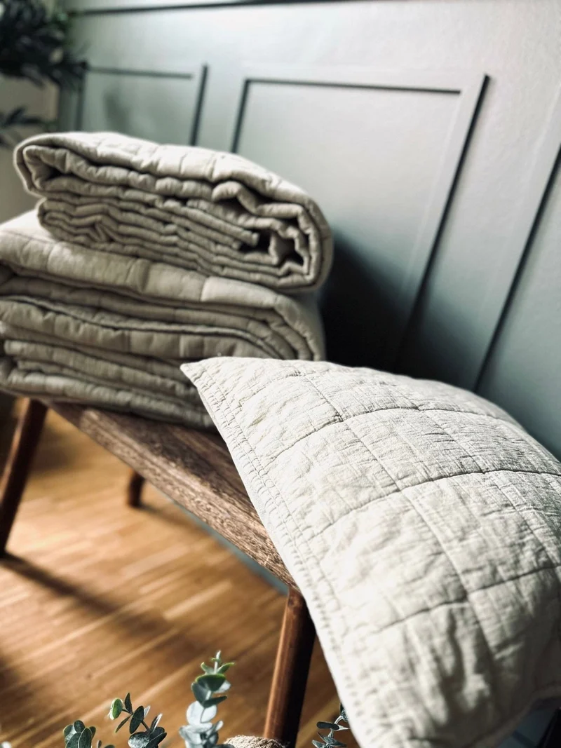 Kissenbezug STONE-WASHED Quilt – Nature 50×70