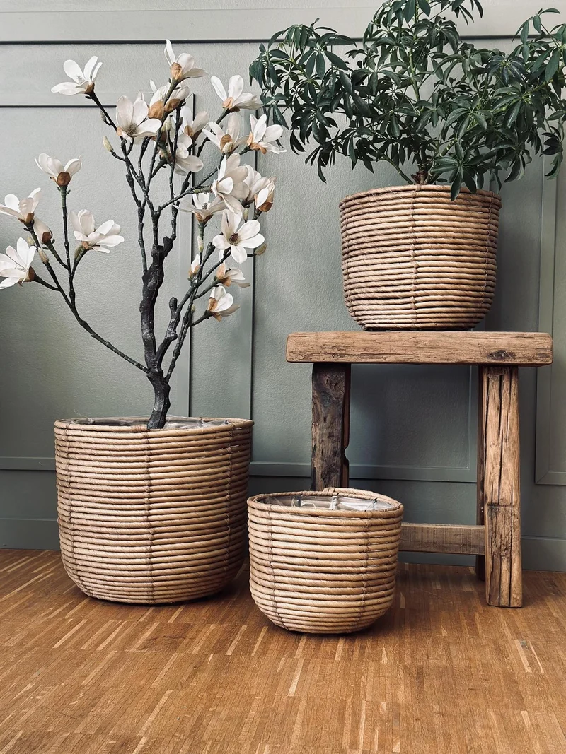 Pflanzenkörbe RATTAN – Set mit 3 Größen