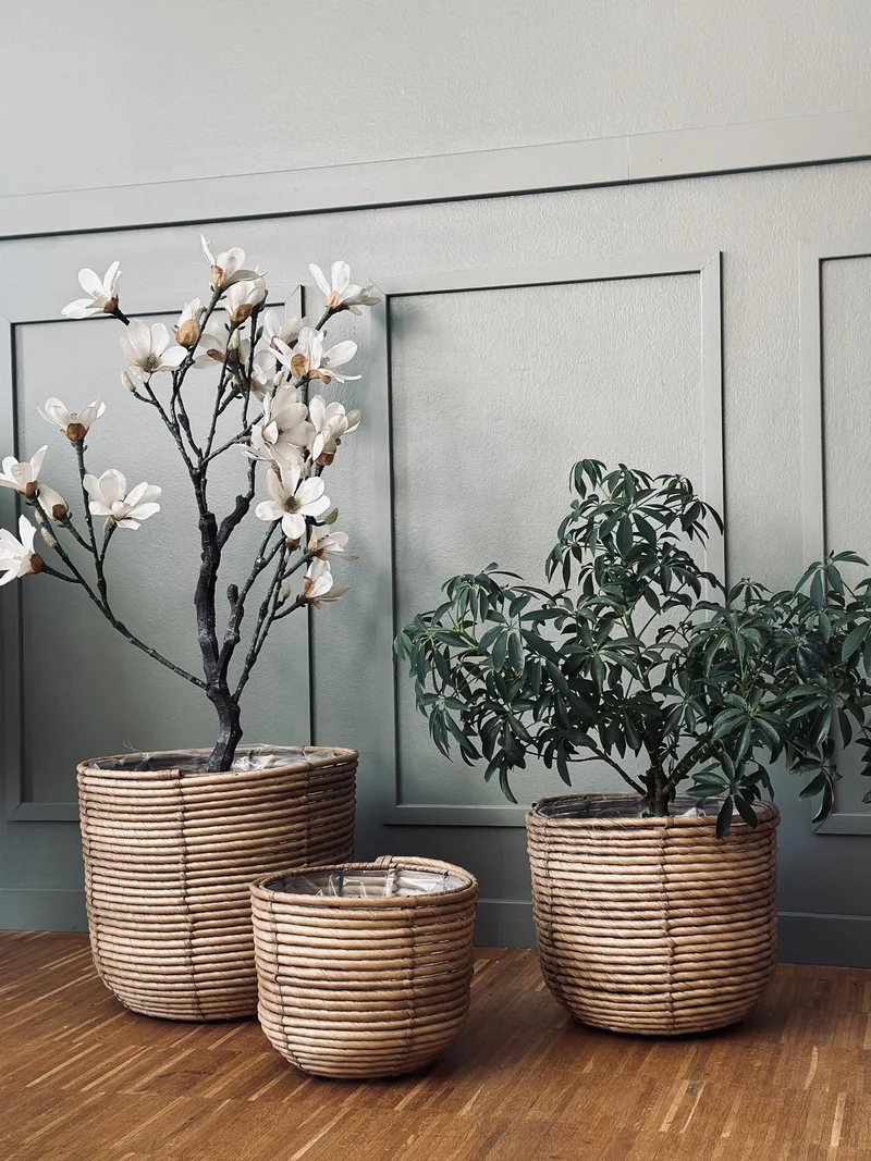 Pflanzenkörbe RATTAN – Set mit 3 Größen