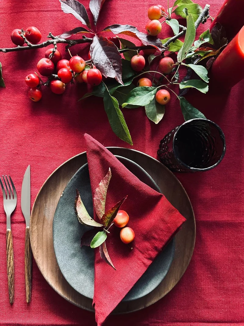 Tischdecke Weihnachtsrot – Wasser- und schmutzabweisend