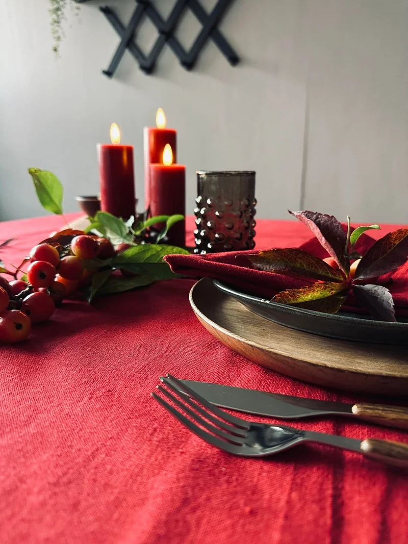Tischdecke Weihnachtsrot – Wasser- und schmutzabweisend