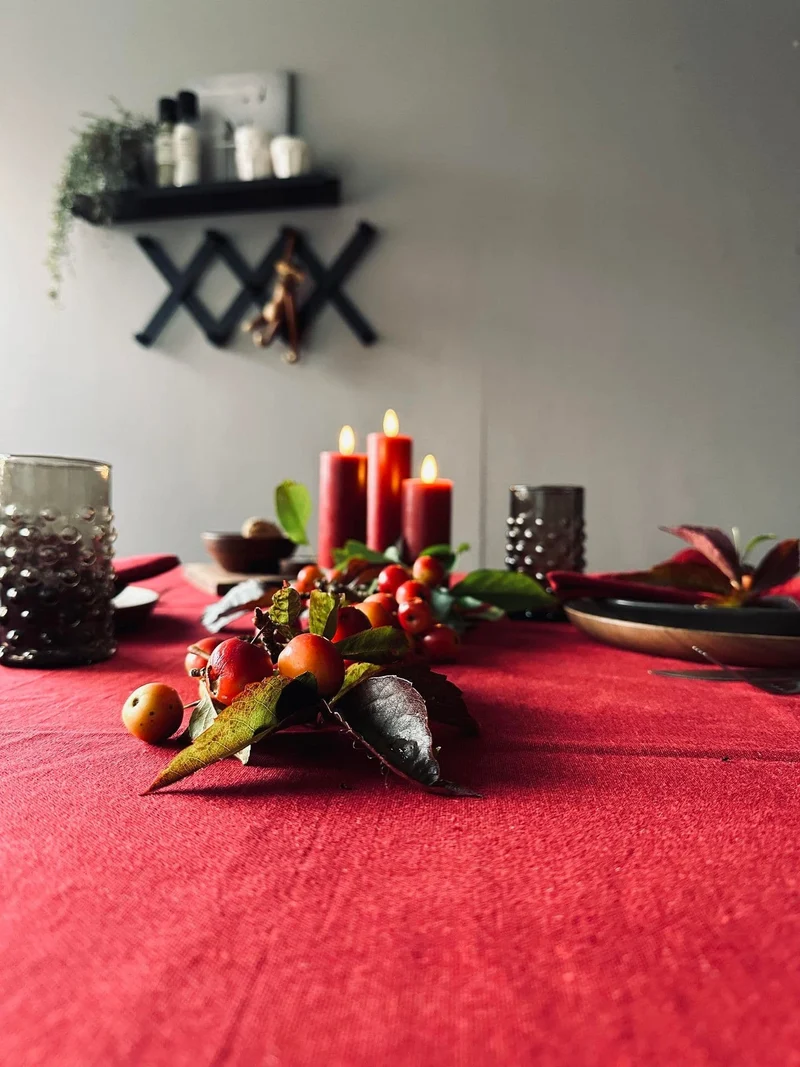 Tischdecke Weihnachtsrot – Wasser- und schmutzabweisend