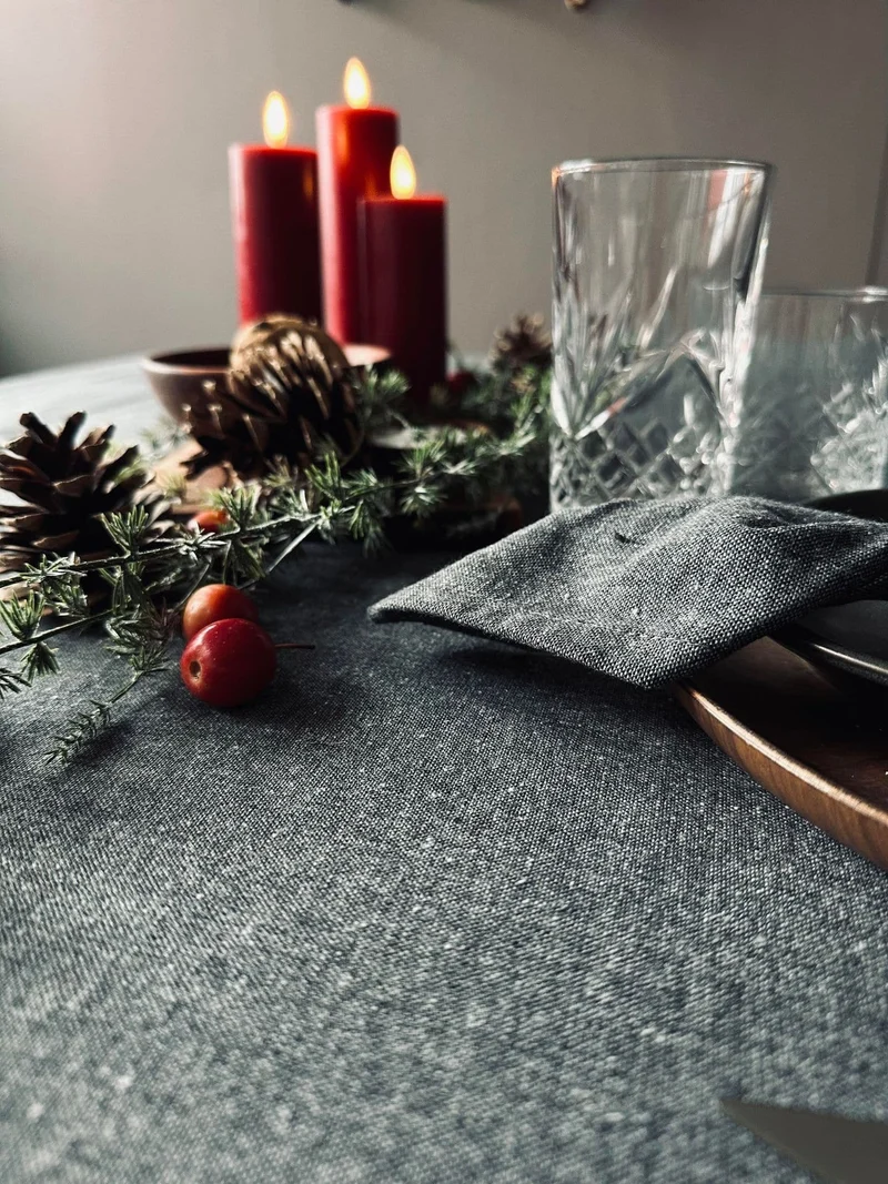 Tischdecke Grau Baumwolle – verschiedene Größen