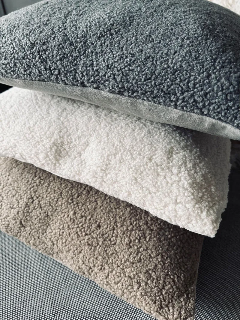 Kissen inkl. Füllung - Grau Teddy