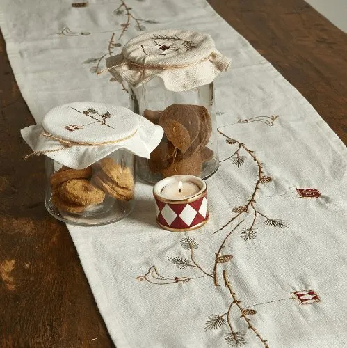 Tischläufer Weihnachten - Leinen 35x160 cm
