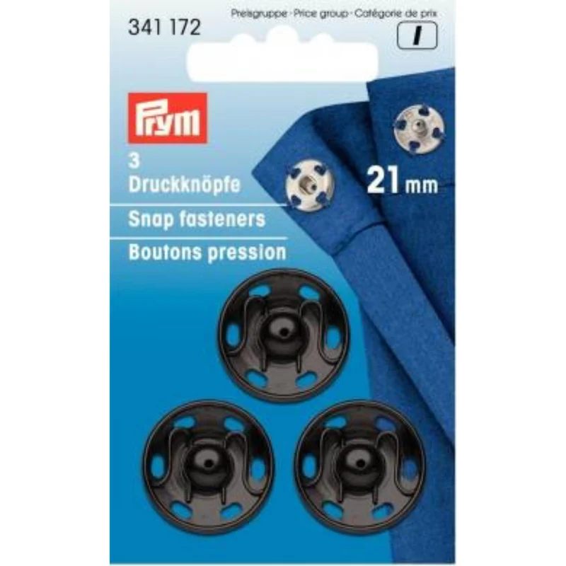 Annäh-Druckknöpfe 21 mm schwarz