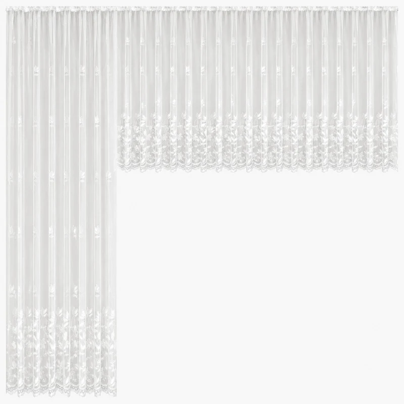 Fertiggardine m. Universalband versch. Größen weiß Edel Jacquard