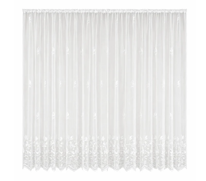 Fertiggardine m. Universalband versch. Größen weiß Edel Jacquard