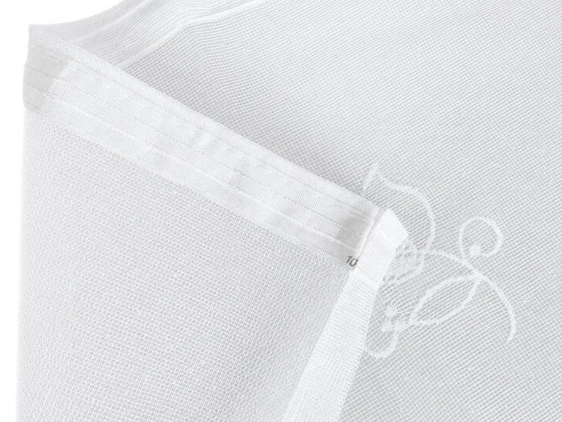 Fertiggardine m. Universalband versch. Größen weiß Edel Jacquard